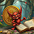 Post: In a glade where moonlight weaves its silver thread,  A crimson imp with horns like twisted night,...